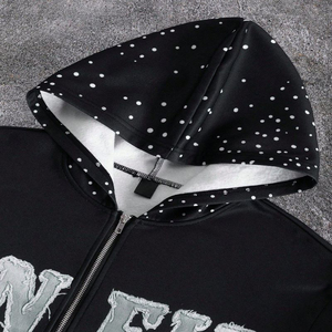 Survêtements à fermeture éclair lourds de haute qualité Logo personnalisé prix responsable vêtements d'hiver 100% coton vêtements de rue Patch survêtement de travail - Product Image 3