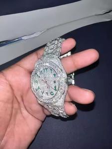 Montre en Moissanite Diamantée la Plus Vendue pour Hommes, Entièrement Sertie de Pierres, en Acier Inoxydable, Étanche, à Quartz, Style Hip Hop, en Promotion - Product Image 6