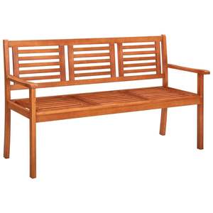 Banco de patio ergonómico de madera maciza de eucalipto marrón de 59.1 pulgadas - Product Image 2
