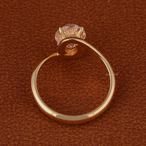 3.0 Carat Oval Cut Lab Grown Diamond Bypass <b>Solitaire</b> Engagement <b>Ring</b> for Women 14k Solid Gold Wedding Jewelry IGI Certified - Product Image 5