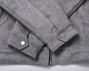 OEM Private Label Men Stock Drop Shipping Micro <b>Suede</b> <b>Leather</b> <b>Jacket</b> - Product Image 5
