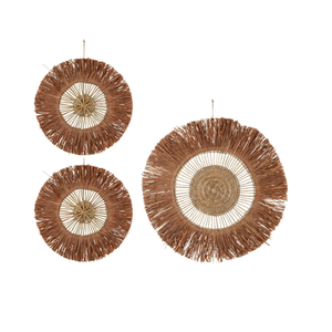 Cesta de pared redonda vintage de junco marino al por mayor, decoración de pared artesanal vietnamita - Product Image 2