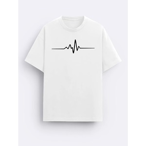 Camiseta de manga corta con estampado ECG de moda, cómoda y versátil para uso informal de verano - Product Image 2