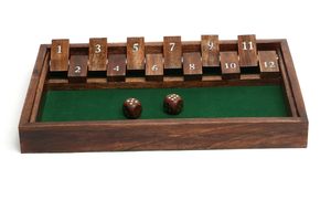 Plateau de jeu en bois écologique avec blocs numérotés, surface en feutre vert, bois peint imitation antique, décoration de Noël - Product Image 3