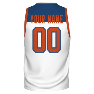 Maillot de basket personnalisable respirant avec impression par sublimation, grande taille, manches courtes, bretelles réglables, 100 % polyester, pour équipe personnalisée - Product Image 2