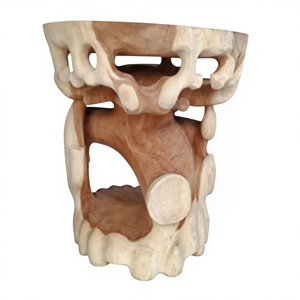 Antique Wooden <b>Stool</b> made of Suar Wood in Natural Color for Home Furniture, Living Room Furniture, Hotel & Villa - Product Image 2