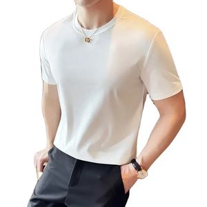 Camiseta para hombre, novedad de verano 2025, Camiseta de algodón puro de seda fina, Camiseta de cuello redondo, deportes, Fitness, correr, ropa informal para hombre - Product Image 4