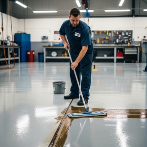Revêtement de sol en époxy haute résistance pour ateliers automobiles et centres de service Revêtement de sol en époxy résistant à l'huile Haute résistance - Product Image 1