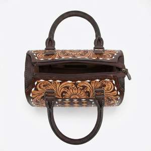 Nuevo Bolso de Viaje Deportivo Mini Speedy de Cuero Genuino con Logotipo Personalizado, Bolso de Mano de Lujo para Mujer, Diseño a Cuadros Tallado a Mano - Product Image 4