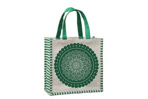 Eco-Friendly Custom Printed Dyed <b>Jute</b> Tote Shopping <b>Bag</b> with Self Handle Letter Pattern-for Hand Carry and Competitive Rate - Product Image 2