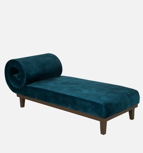 Chaise longue moderne en velours avec pieds coniques, design à dossier ouvert, style mid-century, mobilier de salon, siège confortable pour la sieste - Product Image 2