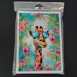 Whimsical A7 tamaño 5x7 nuevo Hippie Animal jirafa tarjetas de notas en blanco Paquete de 8 con sobres tarjetas de felicitación - Product Image 3