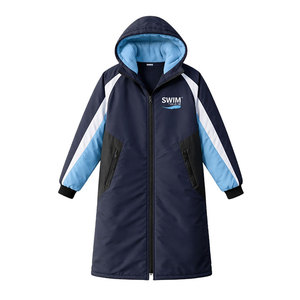 High Quality Men's Custom Logo Swim Team Parka <b>Jacket</b> Warm Fleece Lined Waterproof Nylon Shell <b>Long</b> Coat Hood All Season Outdoor - Product Image 1