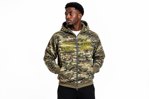 Sweat à capuche zippé camouflage personnalisé pour homme, imprimé camouflage intégral, en molleton épais, fermeture éclair intégrale, pour homme 2026 - Product Image 4