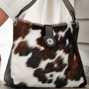New Fashion Women's Two <b>Straps</b> Adjustable Cowhide Leather Handbag High Quality Custom Logo Waterproof Breathable <b>Shoulder</b> <b>Bag</b> - Product Image 5