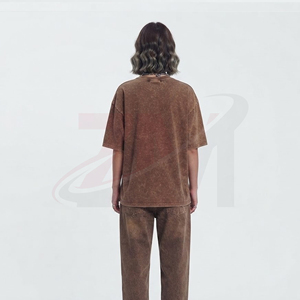 Camiseta Oversize Lavada para Mujer, Color Liso, Cuello Redondo, Ajuste Holgado, 100% Algodón Jersey, Manga Corta, Estilo para Todas las Estaciones - Product Image 3