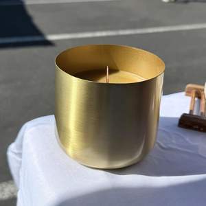 Stylish Brass Candle Vessels Candle Making Container For Home Decoration Interior Accent Table <b>Ornament</b> - Product Image 3