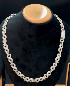 <b>Iced</b> Out Cuban Link <b>Chain</b> Necklace 925 Sterling Silver Moissanite Diamond Look Hip Hop Statement <b>Chain</b> Gift - Product Image 1