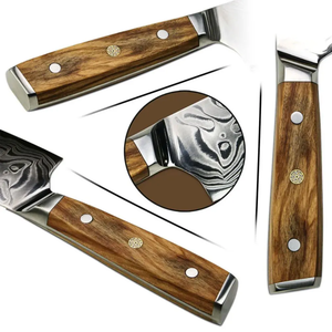 Premium Handmade Etched Damascus Steel Chef <b>Knife</b> <b>Set</b> Full Tang Wooden Handle Professional Kitchen Cutlery OEM Manufacturer - Product Image 5