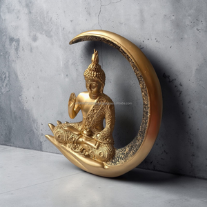 รูปปั้นดวงจันทร์พระจันทร์เสี้ยวโพลีเรซิ่นทำมือหรูหราตกแต่งบ้านห้องนั่งเล่น - Product Image 5