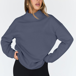 Sweat-shirt d'hiver décontracté doux et de haute qualité, personnalisable avec logo frontal, pour femme, 100 % coton molletonné gaufré et respirant - Product Image 1