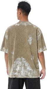 T-shirt vintage pour homme, coupe oversize unisexe, style streetwear, t-shirts athlétiques, personnalisables avec logo imprimé, t-shirts imprimés effet neige - Product Image 2