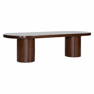 Mesa de Comedor Ovalada de Madera de Suar, Estilo Moderno de Mediados de Siglo, Hecha a Mano, Ecológica y Duradera, con Patas Cilíndricas Torneadas, para Hogar u Hotel - Product Image 4