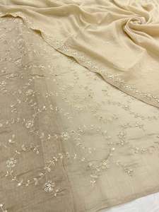 Tissu en dentelle à sequins brodés de perles pour Abaya, Kaftan, vêtements de mode, textile personnalisé, exportateur en gros - Product Image 4