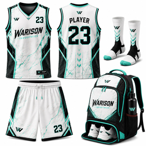 Premium Quality Basketball Uniform Set Sublimation Printing Sleeveless Breathable Basketball Training Uniform Kit - Product Image 4