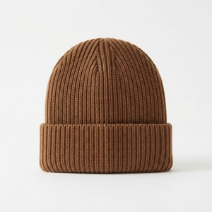 Bonnet en tricot côtelé épais sans pompon, personnalisable OEM/ODM pour marque, idéal pour l'hiver - Product Image 6
