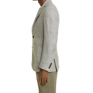Blazer en Laine Slim Fit pour Homme Automne-Hiver, Veste de Costume en Laine Tendance à Boutons, Manteau Décontracté Longueur Standard Gris - Product Image 3