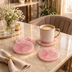 Sous-plats ovales modernes en résine écologique de haute qualité, accessoires de décoration de table, motif feuille d'or vert, diamètre 400 mm - Product Image 3