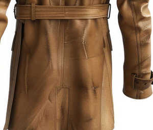 Modern <b>Men</b> Eco-Friendly Genuine Leather Velour Lined Heavy Warm <b>Winter</b> Outdoor Weather Resistant <b>Overcoat</b> - Product Image 3