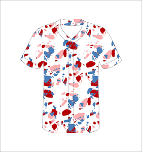 Maillot de baseball personnalisé pour homme, imprimé intégral, motif rouge, bleu, rose, respirant, en polyester, manches courtes, coupe classique, vêtements d'été - Product Image 5