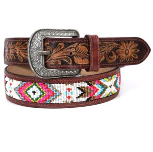 เข็มขัดหนังวัวแท้ดีไซน์เนอร์สำหรับผู้ชาย รุ่นปี 2026  แบบสั่งทำได้ตามความยาว  ตกแต่งด้วยลูกปัด/แกะสลัก  หัวเข็มขัดสไตล์วินเทจตะวันตกโบราณ ทำด้วยมือ - Product Image 1