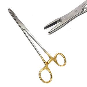 Portaagujas Hegar de la Mejor Calidad al por Mayor, TC 18cm, Recto, Mango Dorado, con Tijeras, Instrumento Quirúrgico para Sutura - Product Image 1