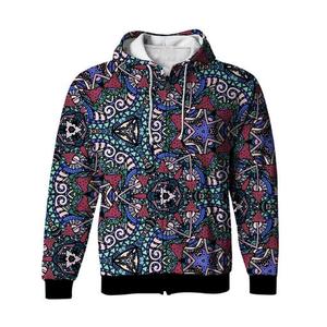 Geometric <b>Pattern</b> Hooded Pullover Sweatshirt Men's Sublimation Printed <b>Knitted</b> Polyester Autumn Streetwear Style - Product Image 5