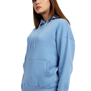 <b>Women</b> Half Zip <b>Hoodie</b> Sweatshirt With High Neck Collar <b>Soft</b> Knit Fabric Relaxed Fit Long Sleeve Top For Casual Fashion - Product Image 4