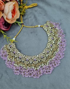 Heavy Choker Necklace With Earrings & Mang Tika Traditional Bridal <b>Wedding</b> <b>Accessories</b> Set for Women Ethnic Jewellery Wholesaler - Product Image 2