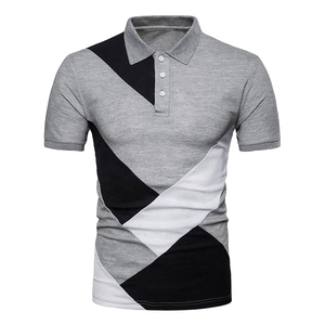 เสื้อโปโลผู้ชายสีตัดกัน แขนสั้น คอปก สวมใส่สบายๆ - Product Image 4