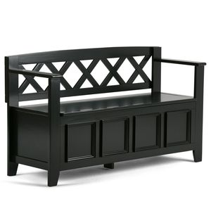 Amherst Black <b>Entryway</b> Storage <b>Bench</b> - Product Image 1