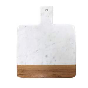 Planche à découper moderne en marbre et en bois, surface de découpe durable pour la préparation des légumes, des fruits, du pain, de la viande et du fromage - Product Image 2