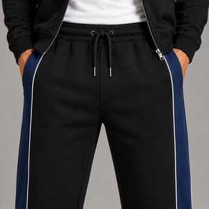 Men's Jogger Sweatpants Side Stripe Casual Winter Wear Sweat <b>Pants</b> Men Drawstring Waist Jogger Fleece Trouser Pajama - Product Image 3