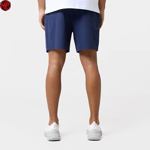 Shorts de sport décontractés pour hommes, couleur unie, tissés, respirants, séchage rapide, taille mi-haute, avec poches, 100 % coton, pour usage quotidien - Product Image 2