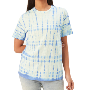 Camisetas Casuales de Manga Corta para Mujer, Corte Ajustado, 100% Algodón, Transpirables, Ecológicas, Tie Dye - Product Image 1