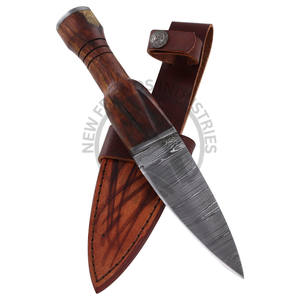 Nueva Edición Cuchillo de Caza y Camping de Hoja Fija de Acero de Damasco con Punta de Caída, con Mango de Palisandro - Product Image 3