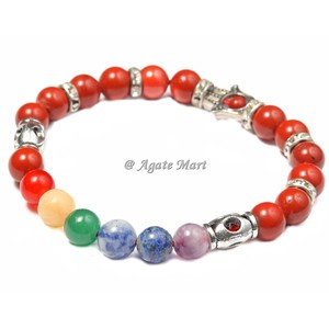 Bracelet en cristal de guérison pour femmes et filles Om Seven Chakra Double Line Gravé Relax Anxiété Pierre précieuse Matériau Feng Shui - Product Image 3