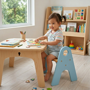 Silla infantil de madera contrachapada de pino americano, muebles de sala de estar de Vietnam, diseño duradero y seguro, bordes lisos para niños - Product Image 5