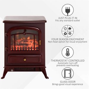 Caminetto Elettrico Moderno da 750W/1500W 22'' con Effetto Fiamma LED - Design in Vetro e Metallo per Interni/Hotel/Camper - Product Image 4
