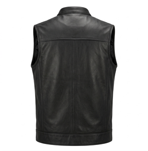 Custom Casual Canvas <b>Leather</b> Motorcycle Vest Men Club-Style Biker Sleeveless <b>Jacket</b> Heated Waterproof Windproof Winter - Product Image 3